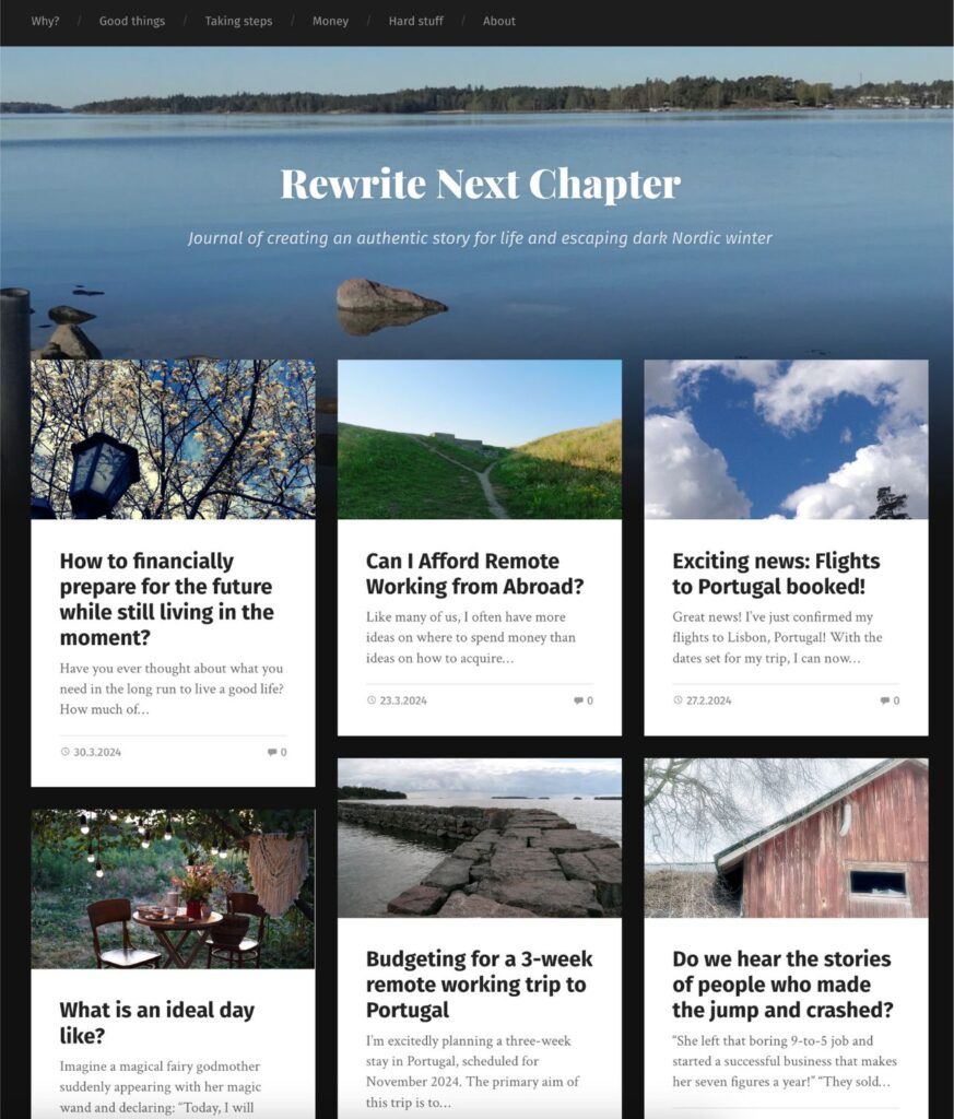 Rewrite next chapter -blogin etusivukuva